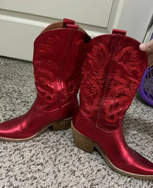 Cowboy Boots Red Size 6.5 thumbnail 2
