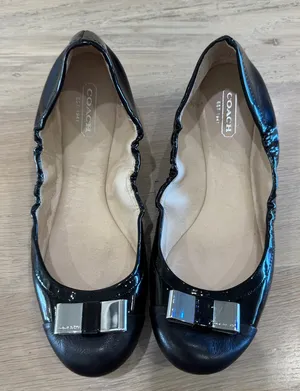 Coach 1941 black patent leather bow flats size 8 thumbnail 1