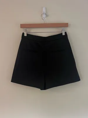 Zara Satin Black High-Waist Pleated Women's Shorts Size Small thumbnail 6