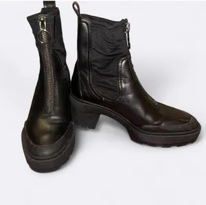 Zara black side-gore ankle boots with a track sole thumbnail 1
