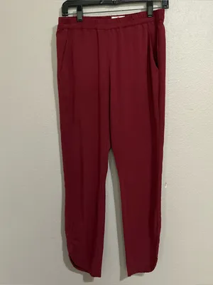 Marine Layer Allison Burgundy Relaxed Fit Pull On Trouser Pants Women’s Small thumbnail 2
