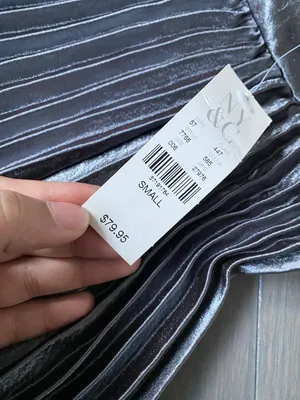 New York And Company Pleated Maxi Skirt In Carlson Grey Metalic NWT Skirt thumbnail 6