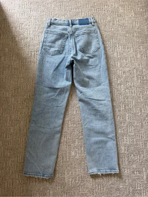Abercrombie & Fitch Light Blue Straight Leg Jeans Crossover thumbnail 5