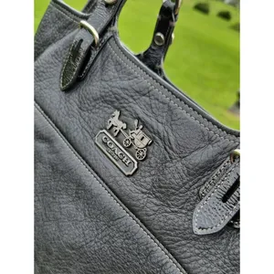 Coach Madison Tribeca East West Black Pebbled Leather Chain Purse Shoulder Bag thumbnail 2