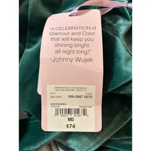 NEW Y2K Johnny Wujek Evergreen Velvet Mini Prom Dress Size M thumbnail 5
