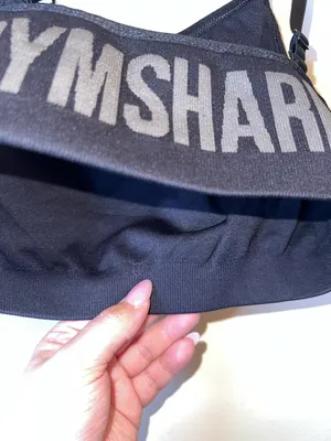 Gymshark‎ Black Seamless Sports Bra Adjustable Straps Logo Band thumbnail 9