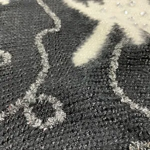 Vintage Beaded Wool Blend Sweater Black thumbnail 5