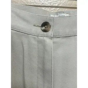 L.L.Bean Original Fit‎ Cotton Blend Pleated Pants Beige Women's Size 14 thumbnail 4