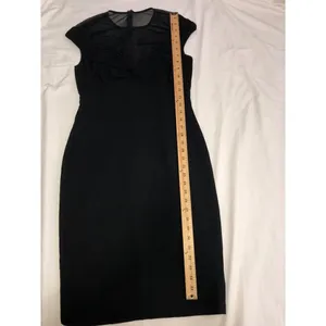 David Meister Dress Size 4 Black Sheer Top Short Sleeve Chic Classic USA thumbnail 9