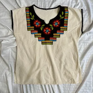 Vintage 70s Flowy Embroidered Top thumbnail 1