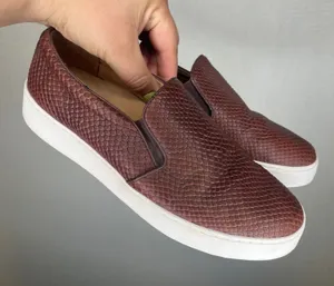 Vionic Midi Snake Mahogany Brown Leather Slip On Platform Sneakers Mens 7.5 thumbnail 1