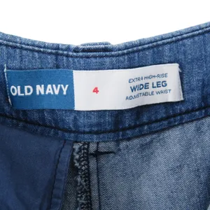 Old Navy Extra High Rise Wide Leg Jeans Dark Wash Denim Trousers Size 4 thumbnail 4