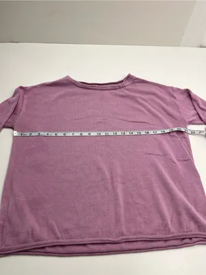 Pact 100% Organic Cotton Light Purple Pink‎ Pullover Sweater Womens Medium FLAW thumbnail 5