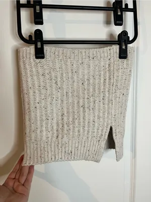 Universal Thread Ribbed Oatmeal Pop Fleck Cable Knit Neck Snood+Mini Skirt Cozy thumbnail 4
