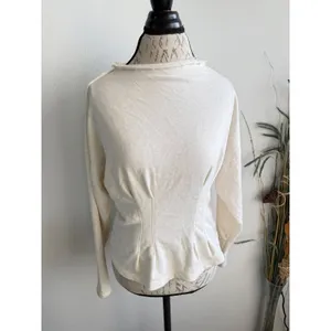 Pilcro Anthropologie Womens Cream Heathered‎ Corset Waist Top OB1581050 Size M thumbnail 3