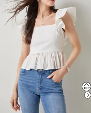 Francesca's Bella Flutter Sleeve Top thumbnail 1