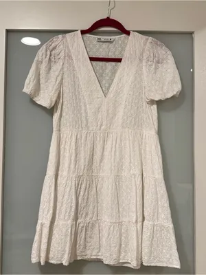 White Eyelet Zara Mini Dress thumbnail 2