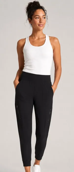 Athleta Black‎ Stretch Jogger Pants with Zip Pockets thumbnail 1