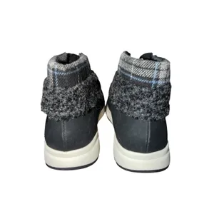 Billy Comfort Cuff Black Faux Shearling Plaid Adaptive High Top Sneakers 8W thumbnail 4