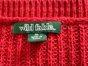 Red Cropped Wild Fable Sweater Knit Long Sleeve thumbnail 5