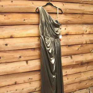 Mac Duggal 26537 Womens Draped One Shoulder Grecian Metallic Gown Dress thumbnail 11
