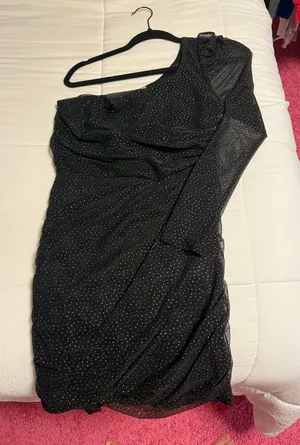Black Off-The-Shoulder Lulus Dress thumbnail 1