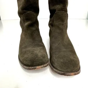 Frye Melissa Button Green, Fatigue Suede Tall Riding Boots 6 thumbnail 2
