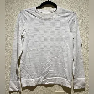 Lululemon Swiftly Breathe Long Sleeve Squad Top Shirt White Silverescent thumbnail 4