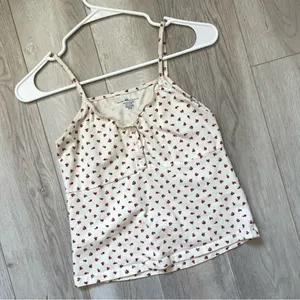 Brandy Melville Tank Top floral tiffany womens Cream (one size) coquette summer thumbnail 1