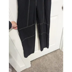 Urban Outfitters Harley Linen Jumpsuit Overalls Utility Dark Gray Black Women XS thumbnail 6