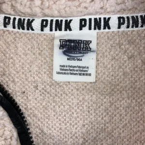 Victoria's Secret‎ Pink Sherpa Pullover Women Medium 1/4 Zip Fleece Mock Meck thumbnail 9