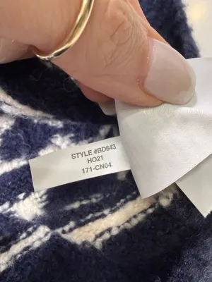 J. Crew Wool Blend Navy and White Fair Isle Half-Zip Sweater thumbnail 7