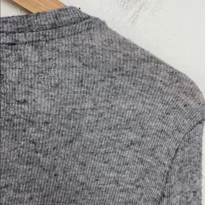 Just Female Heather Gray Long Sleeve Tee Wool Blend size Small thumbnail 8