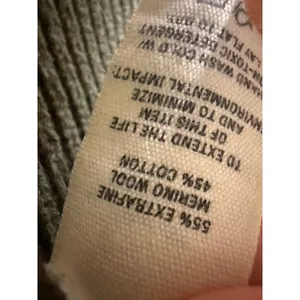Alex Mill Olive Green Merino Wool Cotton Shaker Stitch Crewneck Sweater Large thumbnail 4