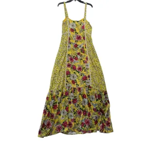 Farm Rio size small petite cantonal lace Yellow Floral Square-Neck Maxi Dress thumbnail 5