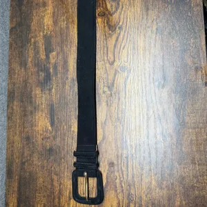 Black Suede Leather Belt‎ Small Covered Buckle Vintage Style Y2K Boho thumbnail 2