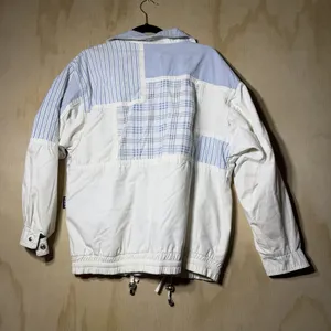 Vintage IZZI Patchwork Windbreaker‎ Jacket Women’s Small Blue White 90s thumbnail 10