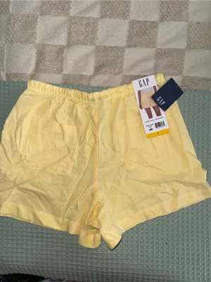 NWT GAP Women’s Yellow Drawstring Linen-Pull On Shorts size M thumbnail 5