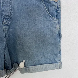 1990s Gap Denim Shortalls Overalls Light Wash Blue Made In Hong Kong Cotton M thumbnail 16
