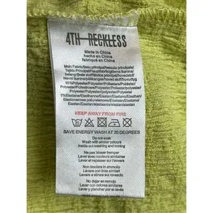 Nordstrom Y2K Slip Midi Dress Womens Small Lime Green Smocked Crinkle Summer Fairy NWT thumbnail 7