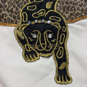 Zana di women’s long sleeve button front cheetah leopard gold tacky animal print thumbnail 5