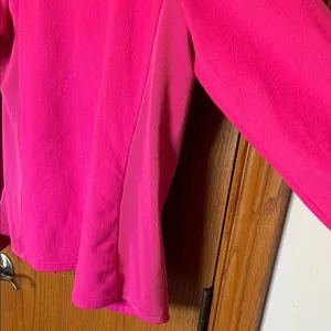 FOOTJOY Fleece Jacket‎ Women Medium Hot Pink Asymmetrical Zip Thumbholes Golf thumbnail 13