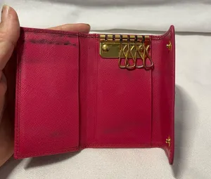 Prada Pink Saffiano leather key case thumbnail 7