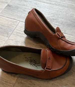 Merrell Womens 8 M Brown Leather Sport Driving Loafer Shoe Hidden Wedge thumbnail 1