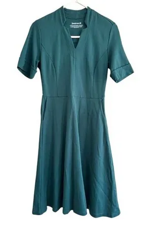 Betabrand Midi Dress Teal‎ Green Short Sleeve Career Secretary Office Casual thumbnail 1