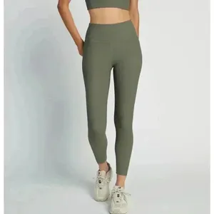 Wilo‎ Base Ribbed Green 7/8 Length Leggings, Large thumbnail 6