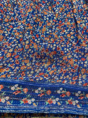 SAYLOR Blue Multi Floral Puff-Sleeve Maxi Dress Size L 90% Viscose thumbnail 15