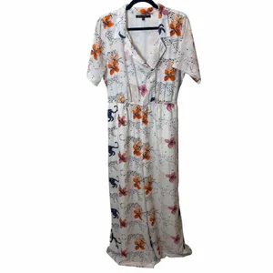 America and Beyond Jaguar Floral Silk Blend Jumpsuit Boho Resort Vacation Large thumbnail 6