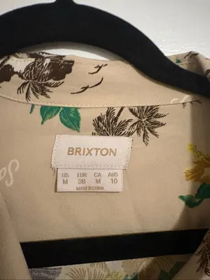 Brixton Bunker Paradise Island Print Camp Shirt Medium thumbnail 4