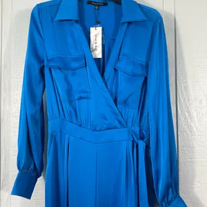 Strut and Bolt Blue Long Sleeve Pantsuit Size Small NWT thumbnail 4